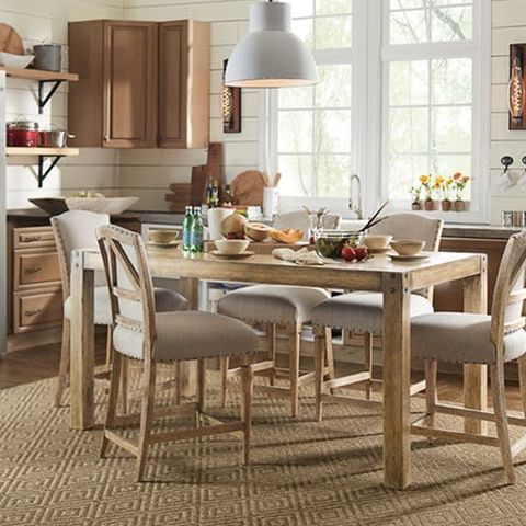 Eat-in kitchens are making a comeback! Bring family and functionality back to your kitchen with the Roslyn County Kitchen Island by Hooker Furniture — it transforms from prep space to gathering spot in an instant.