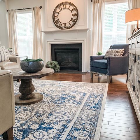 Check out today’s story to see the big reveal at the Prentice home! This living room was overhauled with lots of new texture, hues of blue and personal touches. #livingroom #livingroomdecor #interiordesign #homedecor #home #interiordesigner #homeinspo #homeinteriors #homesweethome #homeinspiration #blues #cltdesign #cozyhome
