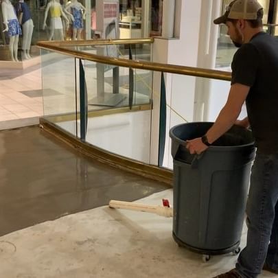 Using this clever setup I saw from Brian @lobawakolusa to pour some self leveler last night at the @mallatgreenhills -
-
-#hardwoodflooring #woodflooring #woodfloors #hardwoodfloors #design #nashville_tn #nashville #nashvilledesign #keepcraftalive #rubiomonocoat #nwfacertifiedpros #nashvilletn #woodworking  #franklintn #musiccity