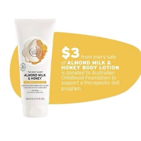 Want to know how you can support the foundation? $3 from every almond milk and honey body lotion from The Body Shop will go directly to the #healingheartsproject 🧡
