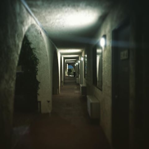 #yuccavalley #hall #arches #door #hallway #desert #motel #light at #theend of the #tunnel #goodnight