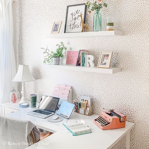 I love all of the colors and the sparkly wallpaper in this workspace!  #remotework #remoteoffice #digitalnomad #laptoplifestyle #deskstyling ⠀
⠀
Reposting @robynssouthernnest:⠀
...⠀
"Last night we played Monopoly until about 12:30 am...we didn’t finish but I still have hopes I’ll win. 🥰 So now we are currently binge watching Netflix since the weather has been so crappy today. We watched The Silence earlier. Anyone seen it? It was kind of a mixture of The Birds, A Quiet Place and Jurassic Park. Any good suggestions for shows or movies let me know. 🤣 Hope y’all have a good Sunday!⠀
#workingonmygoals #homeoffice #workspace #workfromhome #workgoals #deskgoals #desksituation #officeinspo #officespace #deskdecor #deskstyling #officestyle #girlboss #officedesign #deskspace #dreamoffice #hygge #interior4you #myinteriorstyletoday #creativeworkspace #ikeadesk #homedecor #smmakelifebeautiful"