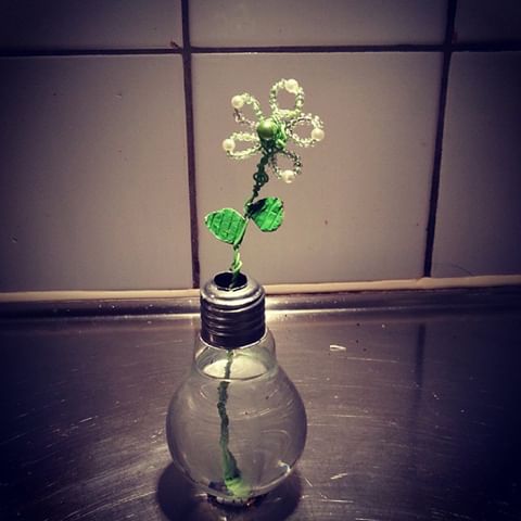 Nej nu blommar asf.. glödlampan!! 😰 #pyssel #återbruk #diy #glödlampa #bulb