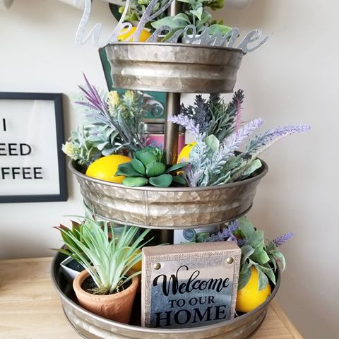 I took down all my Easter decorations today. This is what my decor will look like until fall. 
#kitchen #kitchendecor #farmhousedecor #farmhousestyle #modernfarmhouse #spring #summer #coffeebar #dollartree #dollartreefinds #michaels #raedunn #raedunnmugs #marshalls #homegoods #tjmaxx #walmart #hobbylobby #hobbylobbyfinds