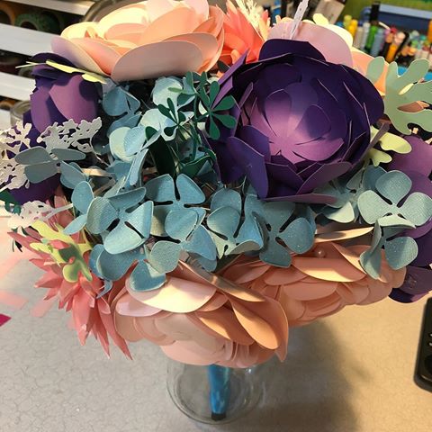 This beauty took me over 8 hours.  As long as it doesnâ€™t fall apart it will be worth it.  Only a few burns, but Iâ€™ve learned a lot!! #cricut #cricutmade #paperflowers #cricutexploreair #handmade