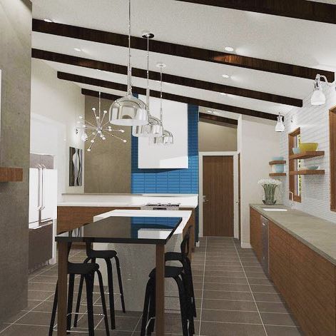 Little #midcenturymodern love in these kitchen renderings for a client. This kitchen is going to be EPIC ♥️! #chiefarchitect #chiefingthedayaway #nvidesigntribe #duckdance #animalinspo