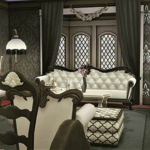 An #interior shot of my revamp in #forgottenhollow! I was going to make this as far from the #vampire aesthetic as possible, but I really like the black walls, so I'm gonna go with it 🤷
.
.
.
.
#showusyourbuilds #sims #sims4 #thesims #thesims4 #simmer #gamer #builder #simstagram #simsta #ts4 #sims4builder #design #sims4build #thesims4build #ea #maxis #simscommunity #simstagrammer #ts4vampires #gothic #vampires