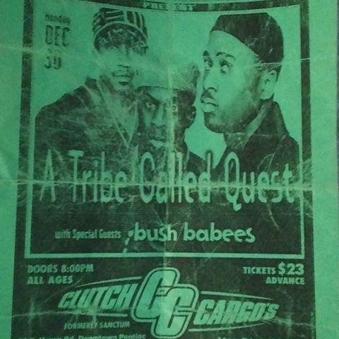 Didn't get the chance to make this show at #clutchcargos in #pontiac. That spot is permanently closed now. Tag someone you know that was here. Or if you were here or at any other show on the tour, let us know.
@atcq @breukelenhifi @qtiptheabstract @jarobiwhite @alishaheed @iamthephifer 
#atribecalledquest #atcq #dabushbabees #hiphop #imiss95 #tour #90shiphop #theessence #nativetongues #threemcs #gravity #tour #vibe #build #expand #knowledge #recordtime #repeatthebeat