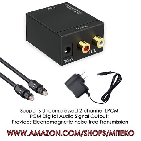 Supports Uncompressed 2-channel LPCM or PCM Digital Audio Signal Output; Provides Electromagnetic-noise-free Transmission(5.1 channel is incompatible, please set the audio output to PCM or LPCM）
Digital to Analog Audio Converter: Converts coaxial or toslink digital audio signals to analog L/R RCA and 3.5mm(headphone) Jack audio
Supports Sampling Rate at 32KHz, 44.1KHz, 48KHz and 96KHz; 24-bit S/ PDIF Incoming Bit Stream on Left and Right Channels
Input Audio Connector: 1 x Toslink, 1 x RCA (Coaxial); Output Audio Connector: 2 x RCA(R/L), 1 x 3.5mm Jack; Powered by 5.5mm USB Power Cable (POWER ADAPTER IS NOT INCLUDED); Do Not Use Other Plugs, It Can Only Use 5V 1A Plug
Easy to Install and Simple to Operate; Can be Used for PS3, PS4, Xbox, Blu-ray Player, HD DVD, Home Cinema Systems, AV Amps.
#digitaltoanalog #digitaltoanalogconverter #digitaltoanalogue #digitaltoanalogaudioconverter #audioconverter #audioconvertor #toslink #toslinkcable #ps3games #digitalmultimeter #multimeter #circuit #electronics #electronicsengineering #digitalmultimeter #electronico #electronicengineering #engineering #unitmultimeter #multimeters #arduino #raspberrypi #analog #digital #electronicslovers #electronicfamily #electronicdevices #playstation