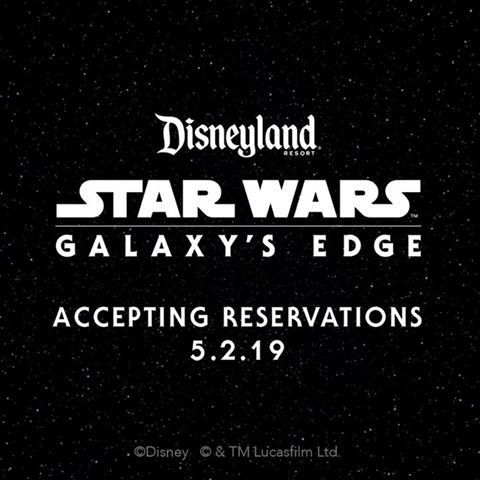Be among the first to visit Star Wars: Galaxy’s Edge! Go to disneyland.com at 8am PST on 5.2.19 for info on reservations. 
Subject to capacity. Reservations and valid theme park admission required to visit Star Wars: Galaxy's Edge between May 31 and June 23, 2019. #StarWars #GalaxysEdge #Disneyland