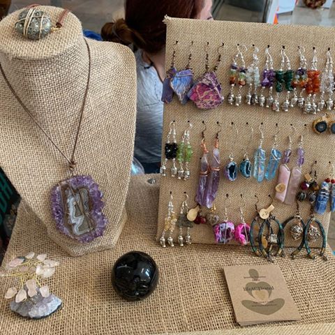 Everything on the table for sale. DM for info. #lifeact_ivated #table #sale #crystals #crystalhealing #earringsoftheday #magical