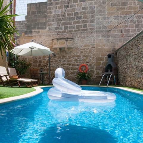 Your throne awaits you 💺🏊
Private houses with private pool for rent in Gozo. Message us for availability. 
#Gozo #holiday #rental #vacation #travel #familytravel #vacationrental #summerdestination #Malta #pool #summer2019 #familydestination #inflatable #lilo #privatepool #luxury #backyard #bbq #blue #chair