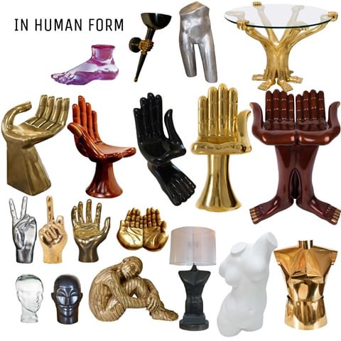I have an obsession with sculptures that display the body. #hands #designboard #pedrofriedeberg #jonathanadler #sculptures #furniture #design