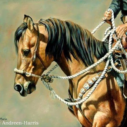 Anyone love the #Western working horse? Isn't this beautiful!?! "Dunn Workin'" by Carole Andreen-Harris. 18×24″ oil on canvas. $900.00 www.equisart.com #equestrian #equineart #horse #equine #equestrianart #contemporaryequineart #artgallery #artgalleryinthehudsonvalley #redhookhudsonvalley #redhookhv #hudsonvalley #UpstateNY #upstater #equestrianstyle #horseandstyle #horseandrider #ranchstyle #ranchhorses #westernart #ranchlife #designers #decorators #interiordesigners