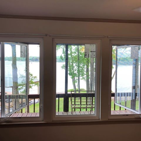 @thehomesourcenetworkchatt @thewindowsourceofchattanooga @the_window_source What a view! Almost finished with this beautiful lake house. The casement windows open perfectly to let in that lake breeze! We replaced 18 windows and 2 sliding glass doors. 
Phase 2 will be repainting the entire house and replacing the old boards on the wrap around porch. #homeimprovement #homedecor #interiordesign #exteriordesign #interiorpainting #exteriorpainting #paintandstain #home #construction #interiors #renovation #homerenovation #diy #design #remodel #contractor #painter #remodeling #homeremodel #windows #newwindows #vinylwindows #reno #dreamhome #homesweethome #homeinspiration