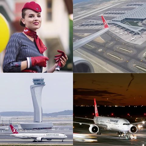 Turkish airlines. Istanbul new airport is the biggest in the world capacity:150 million passengers