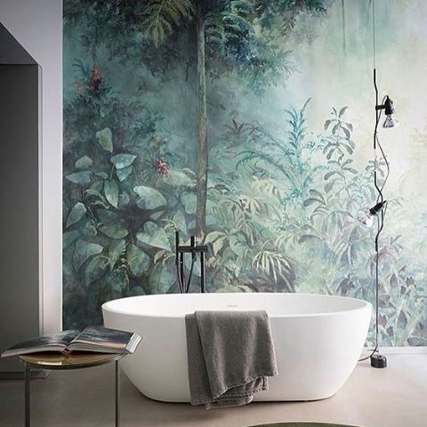Bathroom dreams. Come see our large collection of designer decals, murals and wallpapers to make this dream a reality. Team Estilo x