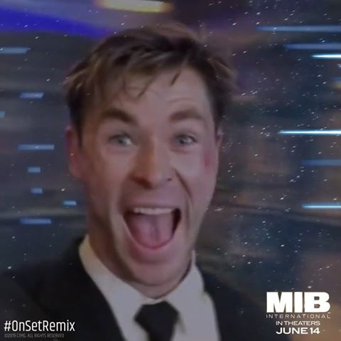 Leaving work at the end of the day like… #MIBInternational in theaters June 14. #TBT #OnSetRemix