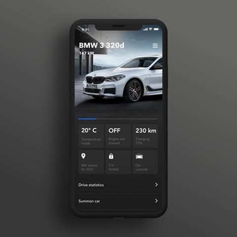 Digital car app, #BMW 320d⠀
Daniel Thompson on @dribbble⠀
.⠀
.⠀
#dribbble #design #Inspiration #logo #ui #ux #uxdesign #mobile #iphone #dark #matteblack #graphic #designinspiration