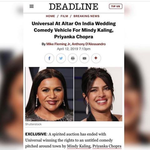 #doubletrouble so proud of these two rockstars!!! @priyankachopra @mindykaling #watchwhathappensnext #proudmanager 👍🏽🙏🏽
