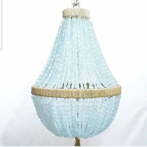 Everyone loves the beachy sea glass Celeste chandelier !
 Save 20% .
Exclusively at www.aucourant-interiors.com .
.
.
.
.
.
.
.
.
.
.#hoteldesign #resortdesign #hospitalitydesign #interiordesign #coastal #luxuryhome #lux #beach #cottage #interiors #vacationhome #homesbythesea #oceanview  #customlighting  #bespokedesign #chandelier #shells #sesshell #seaglass #beachinteriors #coastaldesigns #causalchic #mansions #luxuryhotel