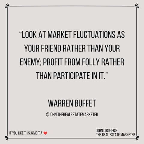 Who else loves Warren Buffet💰
•
Great quote from him about real estate below👇
•
“Look at market fluctuations as your friend rather than your enemy; profit from folly rather than participate in it.” Warren Buffet