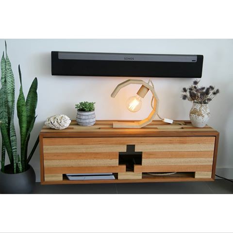 The Aztec Entertainment Unit. I've started building another one of these except this next one will be slightly different.. I'm planning on getting some Bluetooth speakers into it. 🔊 🔊 Send me a message if your in the market for a floating speaker that keeps all your messy wires hidden. 😙  #creatingyourvibe #theaztec #thewave www.emptylamps.com
.
.
.
.
.
#emptyfurniture #entertainmentunit #tasoak #contrast #customdesigns #builtforpurpose #tablelamp #floatingunit #timberdesign #brisbanedesign #inkapartments #brisbane #westend #4101 #homedecor #interiors #design #unitliving #bne #decor #style #apartment #lamp #lightinteriors #indoorplants #greenisgood #mahore