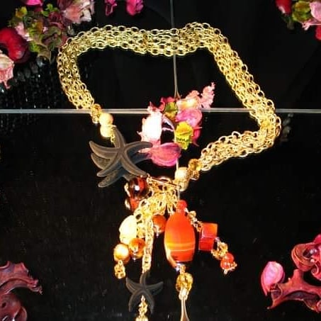 #necklace #collana #madeinitaly #veronicacreazioniartigianali #fashion #chic #handmade #stones #pietre #gift #regalo #eleganza #swarovski #moda #gold #copper #ladispoli #Roma #italy #starfish