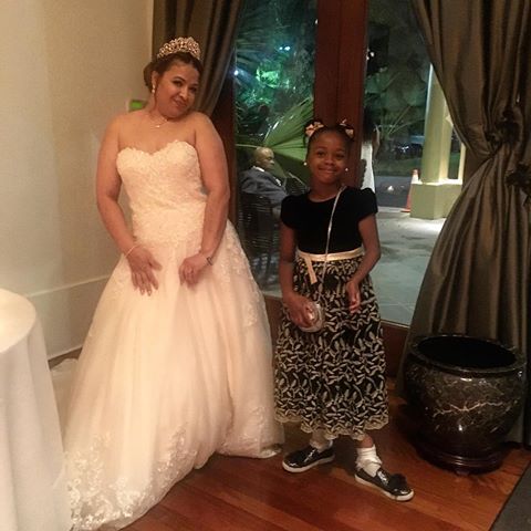 Niyah Jean finally got her #photoop with the #bride🙌🏾🥰 she stalked her all evening 😂👑💖💗💕💞
Beautiful Night at Audubon Zoo is so romantic 😍 
#romantic #scenery #weddingbackdrop #loveit Snapping #pics @auduboninstitute #tearoom!  #outdoorceremony at the #audubon #tearoom was #breathtaking #lovewasintheair 💞💕💖💗
🤵🏽👰🏽💍👑⚜️
@shedrick.walker.7 and Amy Walkers Wedding April, 25,2019 at the #audubontearoom 
#wedding  #beautifulflowers #nolamua  #photography  #reception #diningroom #weddingreception #love #nolalove #nola  #neworleansevents #flowergirldress #weddingstyle