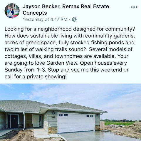 We love our realtors! Jayson Becker posted this Garden View Community townhouse the other day and we are OBSESSED! The layout is super convenient for people who aren’t big on stairs! Not a single step in or out of this gorgeous home! We also have this one staged right now, so be sure to come to the OPEN HOUSE TOMORROW! 1-3 PM! We look forward to seeing you there!