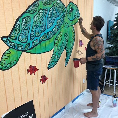 Super stoked to paint a new ocean mural for my buddies @sand_cloud at Earth Fair 2019 in Balboa Park tomorrow