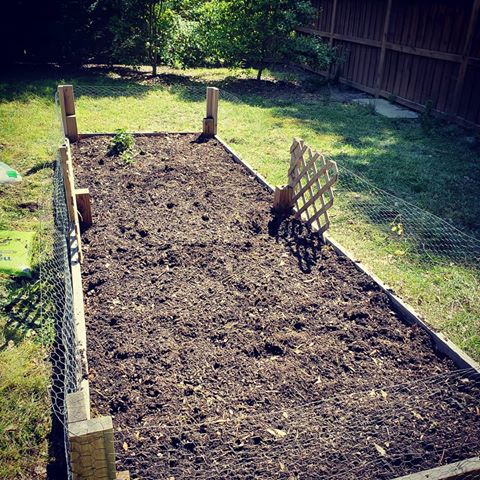 Overgrowth removed,  soil turned, and compost added. Gave her a good soaking and we'll plant tomorrow. Might salvage this spring planting season yet! 
#backyardfarm #backyardtotable #garden #compostlife #raisedbed #moist #yeahthatgreenville #gvlsc #simpsonville #strawberries
