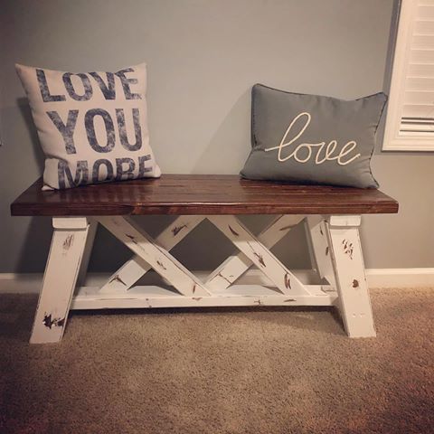 #tbt to this little bench I made for my wife a while back. #throwbackthursday #bench #rusticdecor #rustic #rusticweddingdecor  #woodworkers #woodworking #wood #woodworks #woodworker #diy #diycrafts #moderncraftsman #build #buildsomething #builder #makersgonnamake #maker #makerspace #toolstoday #huntingtonwv