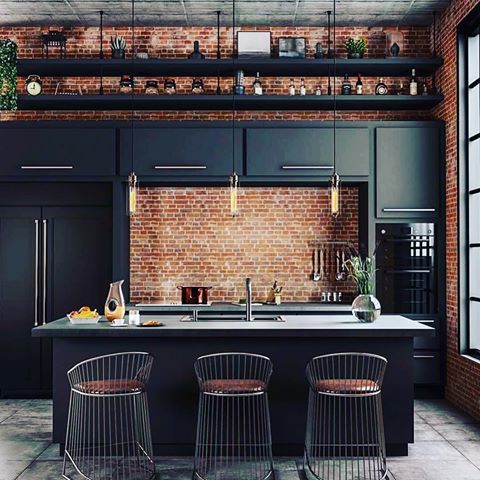 Kitchen Trend Alert for 2019: 	Matte Black kitchens are so trendy right now and I love the look of them. Instead of focusing on shine and gloss in the kitchen, matte black is the new “go to”! It compliments all jewel-toned accents and lighting with the rest of the space.
What’s out for 2019: 1. Ultra-White Kitchens 2. Glossy Finishes and 3. Rose Gold Accents 4. Granite 5. Subway Tile 6. Accent Walls
What does your dream
Kitchen look like? ❤️ #kitchen 
#Interiorlovers
#Homedecor
#Homedecordaily
#Modernhome
#Houseenvy
#Homeinspo
#Interiorinspo
#Interiorstylist
#Interiorlovers
#Homedetails
#Dailydecordose
#Interiors
#Interiorstyling
#Interiorandhome 
#dailyinspiration
#interiordesign 
#design 
#architecture 
#homedecor 
#luxury 
#homedesign 
#style 
#interiordesigner  #architecturephotography  #interiorstyling 
#homesweethome 
#kitchentrends 
#kitchentrends2019