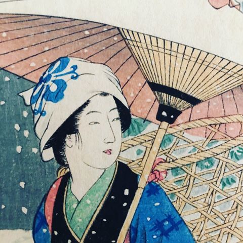 Japanese Art, 18th century „women with an umbrella - snowfall“ (Detail) #japan #japanesegirl #japanese #japan🇯🇵 #art #artist #artwork #paperart #women #photo #photography #femme #mujer #foto #fotografie #fotografia #kunst #winter #snow #silence #face #umbrella #basket #drawing #dessin #inspiration