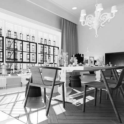 Cappellini chairs and @moooi stools are arranged around a large white wood table. Beautiful Moooi chandelier above the table lights the whole room.
#interiordesign #designer #design #dining #monochrome #myhome #blackandwhite #home #homedecor #style #lifestyle #elegance #wood #stone #cool #mystyle #house #white #decor #decoration #inspiration