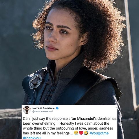 This is giving us all the feels. 😢❤️ Link in bio for our exclusive interview with #GameOfThrones star Nathalie Emmanuel. 📷: Macall B. Polay/HBO