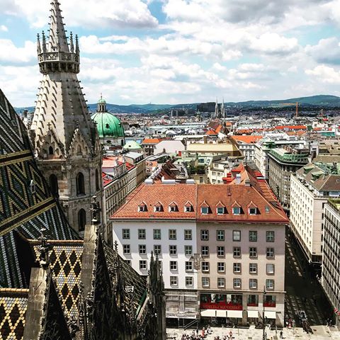 Живописные виды города со смотровой площадки Северной башни высотой 68,3 м.
.
.
#австрия #вена 
#путешествуйсомной 
#путешественница_энжи 
#вокругсвета_с_энжи