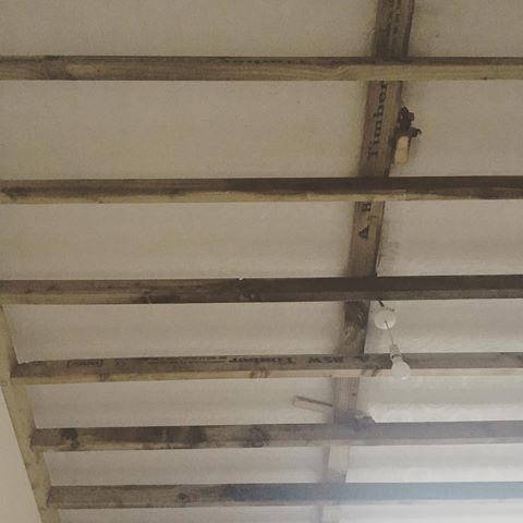 Frame work for the kitchen ceiling went up tonight, it’s already taking shape! #14 #HouseRenovation #Kitchen #DropCeiling #Wood #Timber #HouseToHome #LoveMyHouse #Decor #Decorating #Joinery #Interior