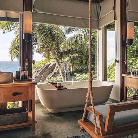 Do more of what nourishes your soul. Happy Sunday. 
_
_
Comment down below if you love this beautiful bathroom. 😍😍
.
Credit @sixsenseshotelsresortsspas
.
.
Follow us for more amazing content at @lavish__interiors join the community.