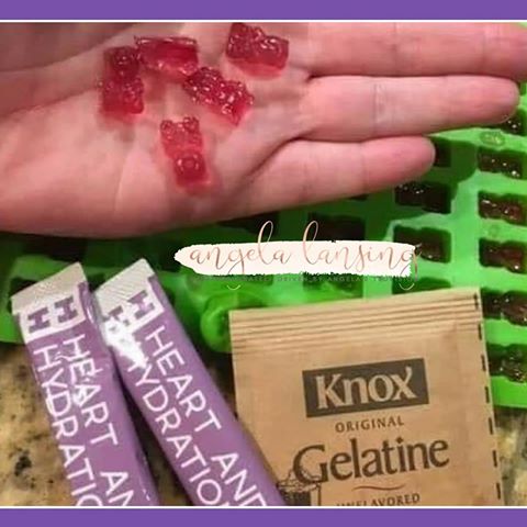 💕 HEART & HYDRATION TREATS 💕
GUMMY BEARS 🐻 
Seriously tastes like the real thing without the sugar and calories! • 1 Envelope of UNFLAVORED gelatin (these were 4 envelopes to a box)
• 2 cups of boiling water • 2 sticks of Heart & Hydration Drink Mix (H&H). These are grape but I will be doing all flavors. - Pour gelatin into a bowl
- Pour in hot water slowly while stirring constantly until all water is mixed in and gelatin is dissolved
- Mix in the H&H
Transfer to gummy bear molds; refrigerate until firm, approx 3-4 hours and enjoy! 
NOTE: I have really tiny gummy bear silicone molds....I have ordered bigger ones cause quite honestly, these are a pain in the but to use 🤦🏻‍♀️....so I used an eye dropper that came with the molds....because they just knew it would be hard to do otherwise 🤷🏻‍♀️....to put the liquid into the molds. 
But they are quite yummy!
#compassionatelydrivenbyangelastruvision #heartandhydration #hearthealth #3to1ratiotowater #kidfriendly #kids #CoQ10 #grape
#watermelon #grapefruit #watermelon #sports
#baseball #soccer #basketball
#softball #football #teamsports
#baseballmoms #softballmoms
#sportsdads #dads #moms
#gummies #justaddwater
#water #aaubasketball #collegesports #prosports
#nba #nfl  Order your favorite Heart & Hydration today!
Grape 👉 truvis.io/4Xz
Grape (tub) 👉 truvis.io/4XD
Original 👉 truvis.io/4XG
Grapefruit 👉 truvis.io/4XI
Watermelon 👉 truvis.io/4XK
