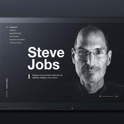 Influencers page that people can visit to get inspired by.⠀
Daniel Thompson on @dribbble⠀
#dribbble #design #Inspiration #designinspiration #SteveJobs #apple #dark #website #WebsiteDesign #ui #logo