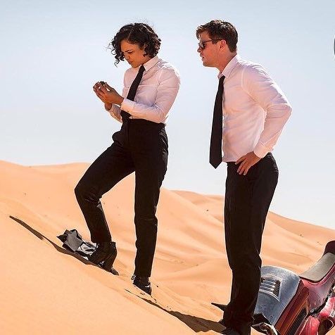 Swipe to sneak a peek at #MIBInternational and check out more in this week’s @EntertainmentWeekly, on newsstands now! 🕶 // #Regram from @EntertainmentWeekly: See exclusive first-look photos from 'Men in Black: International,' including Chris Hemsworth and Tessa Thompson as Agent H and Agent M, Emma Thompson as Agent O, and director F. Gary Gray on set with the stars. 📷: Giles Keyte/Sony #MenInBlack #MIBInternational