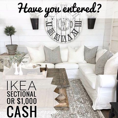 Have you entered?! 🌿IKEA Sectional or $1,000 CASH! 🌿
.
.
.
➡️Like this photo
➡️Go to @giving.with.grace and follow everyone they follow
➡️For additional entries, see the simple directions on the @giving.with.grace post
.
.
. .
___
Runs from 4/25, 7:30pm CST to 4/28, 7:30pm CST. Winner will be announced on @giving.with.grace stories immediately following confirmation. This is in no way affiliated with Instagram. Items open to anyone in the Continental US, 18+. Cash option open worldwide to anyone 18+. Account must be public at the time of choosing and announcing the winner. 📷 @designsbyashleyknie
.
.
#interiordecor
#interiordecorating
#interiors
#interior_design
#interiorstyle
#interiorstyling
#homeinspo
#homeinspiration
#homestyle
#homestyling
#homedecorating
#decorating
#modernfarmhouse
#farmhousestyle
#farmhousedecor
#fixerupper
#modernhome
#interiorinspo
#interiorinspiration
#furnituredesign
#furniture
#couch
#ikea
#livingroomdecor