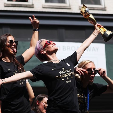 "The epitome of Big Kick Energy. Can we give #MeganRapinoe and #USWNT a parade every day? Can we just close down one street in a different city every day, open a case of Veuve and let her strut down the middle of the block holding a trophy and power-posing? I feel like this would be good for our souls and raise the GDP. Just something to think about." Words by @oureric at the link in bio. 🏆🥇 ⚽️ 🥅