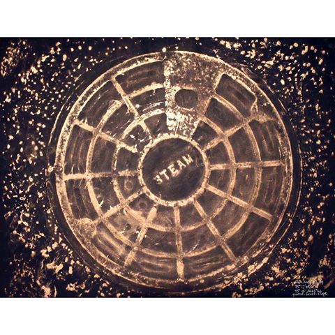@larrywood.metalwork - 30 years of metal artisanry for architects in NYC
@larrywood.art - abrasive/chemical drawings on metal
@larrywood.sculpture - 3-D works
aFA1 This work is a metallic wax-on-paper rubbing of a manhole cover made on the street in Philadelphia.
#artcurators #artiste #artistmafia #artla #artmetal #arts_gallery #artsnewss #artstudio #blackandwhite_art #blackandwhiteart #collectionneurs #contemporaryartcurator #creativeart #drawingart #drawingthesoul #finearts #galerie #illustrationartists #kunst #lowbrowart #metalwork #newcontemporary #portraitartist #portraiture #studioart #interiordesigning #interiordesigninspiration #patina