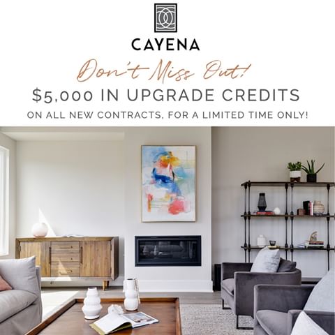 We are excited to announce this amazing deal . . . $5,000 of upgrade credit to all new contracts signed! This can be used toward upgraded lighting fixtures, wood flooring throughout, a Bosch fridge, washer & dryer, etc! Contact us for more details, and don't forget our sales office & model is open Thurs-Sun!⠀⠀⠀⠀⠀⠀⠀⠀⠀
⠀⠀⠀⠀⠀⠀⠀⠀⠀
⠀⠀⠀⠀⠀⠀⠀⠀⠀
#cayenaatx #cayenahomes #modernliving #modernhomes #nowselling #austinhomes #austintexas #southwestaustin #hillcountryliving #luxuryliving #newhome #austinhomes #atx #goatx #firsthome #homebuyer #homedesign #newbuild #austinrealestate #austinlocal #austin