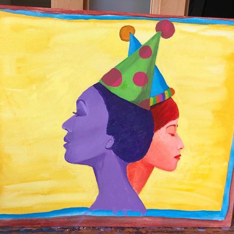 Painted this weekend! #YayYayYay Still have a lot to go. #WorkInProgress 
#PersonalWork #Introspective
#MiamiArtist #MacarenaZilveti