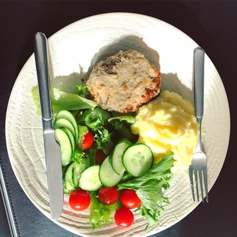#lunchtime #deerpatty #mashedpotatoes #greens