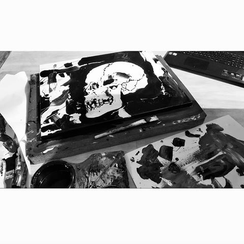 #workinprogress 
#czaszka #skull
#skulls #skullart #paint #urbanartist #abstractmag #abstractexpressionism #abstract #skulltattoo #tattoo #streetart #desing #graphicdesing #fashion #fashion #bones #skeleton #painting #darkart #dailyart #modernart #bnw #photography  #empireoffuture #skullface #newyork #poland #inspiration